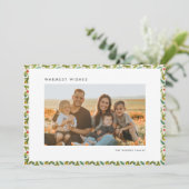 モダンなクリスマスパターンの家族写真 シーズンカード (スタンド正面)