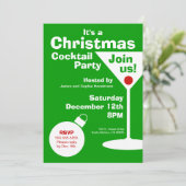 モダンなクリスマスパーティーの招待状 招待状 (スタンド正面)