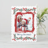 モダンなクリスマスパーティーの招待状 招待状 (スタンド正面)