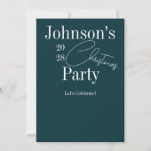 モダンなクリスマスパーティーグリーン 招待状 (裏面)