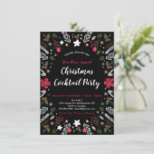 モダンなクリスマスパーティー、ホリデーパーティーの招待状 招待状 (スタンド正面)