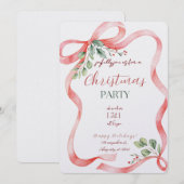 モダンなクリスマスパーティー 招待状 (正面/裏面)