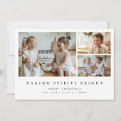 モダンなクリスマスフォトカード「Baking Spirits Bright」 シーズンカード (正面)