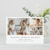 モダンなクリスマスフォトカード「Baking Spirits Bright」 シーズンカード (スタンド正面)