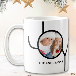 モダンなクリスマスフォト コーヒーマグカップ