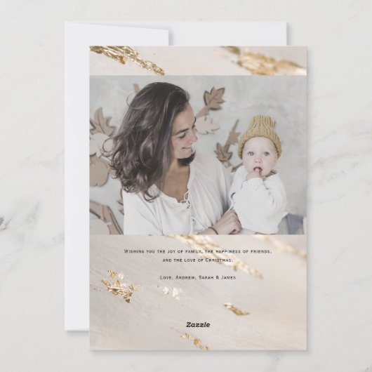 モダンなクリスマスホリデーの家族写真 シーズンカード (裏面)