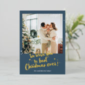 モダンなクリスマスホリデーカード 箔シーズンカード (立ち正面)