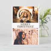 モダンなクリスマスホリデー写真コラージュ シーズンカード (スタンド正面)