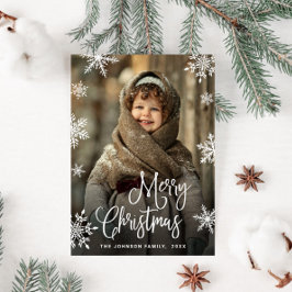 モダンなクリスマスホリデー フォトグリーティング ポストカード