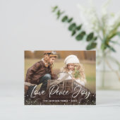 モダンなクリスマスホリデー フォト グリーティング QRコード ポストカード (スタンド正面)