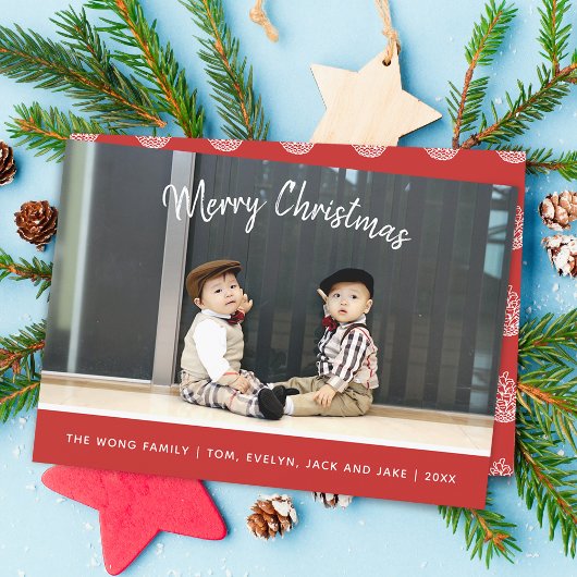 モダンなクリスマス写真カード シーズンカード