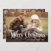 モダンなクリスマス写真グリーティング シーズンカード (正面/裏面)