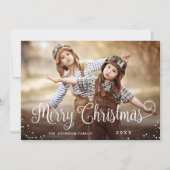 モダンなクリスマス写真グリーティング シーズンカード (正面)