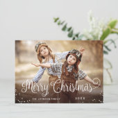 モダンなクリスマス写真グリーティング シーズンカード (スタンド正面)