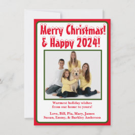 モダンなクリスマス写真ホリデーカード シーズンカード