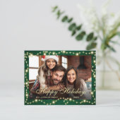 モダンなクリスマス写真 ホリデーグリーティング ポストカード (スタンド正面)