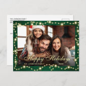 モダンなクリスマス写真 ホリデーグリーティング ポストカード (正面/裏面)