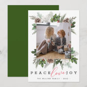 モダンなクリスマス1枚の写真 冬のフレーム ホリデーカード (正面/裏面)