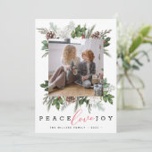 モダンなクリスマス1枚の写真 冬のフレーム ホリデーカード (スタンド正面)