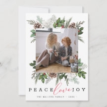 モダンなクリスマス1枚の写真 冬のフレーム ホリデーカード