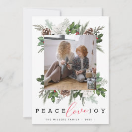 モダンなクリスマス1枚の写真 冬のフレーム ホリデーカード