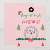 モダンなクリスマス2023リース シーズンカード (正面/裏面)