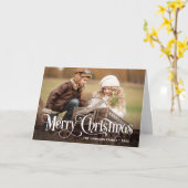 モダンなクリスマス2 フォト ホリデー カード (黄色い花)