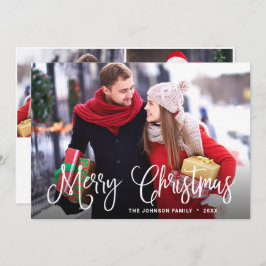 モダンなクリスマス3写真グリーティング シーズンカード