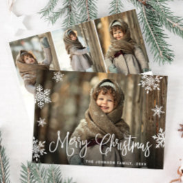 モダンなクリスマス4写真グリーティング シーズンカード