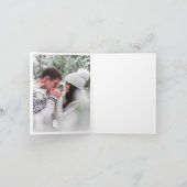 モダンなクリスマス4枚の写真を飾った素朴な木製のグリーティングカード シーズンカード (内部)