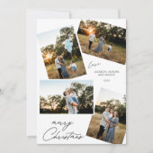 モダンなクリスマス4枚の写真デザイン シーズンカード (正面)