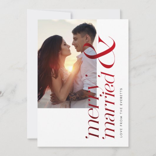 モダンなクリスマス おしゃれな赤いホイルの写真 シーズンカード (正面)