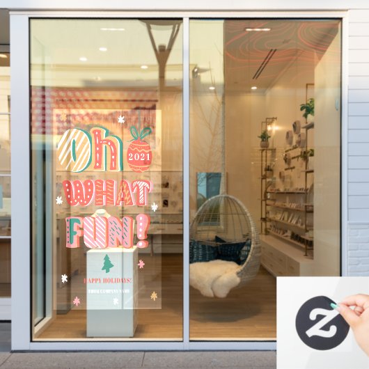 モダンなクリスマス　なんて楽しいのでしょう　手書きの文字 ウィンドウサイン (店舗窓)