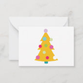 モダンなクリスマス | カラフルでファンシー | レトロ ノートカード (正面)