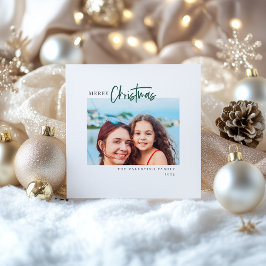 モダンなクリスマス スクリプト ミニマル フォト シーズンカード