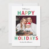 モダンなクリスマス スタイリッシュなミニマリストファミリー シーズンカード (正面)