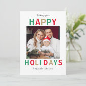 モダンなクリスマス スタイリッシュなミニマリストファミリー シーズンカード (スタンド正面)