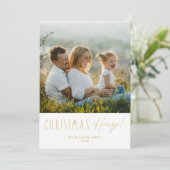 モダンなクリスマス ハグ ツー フォト フラット ホリデー カード (スタンド正面)