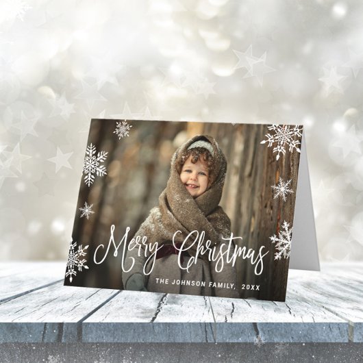 モダンなクリスマス ハッピーホリデー 3枚組 フォトカード カード