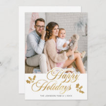 モダンなクリスマス フォト グリーティング