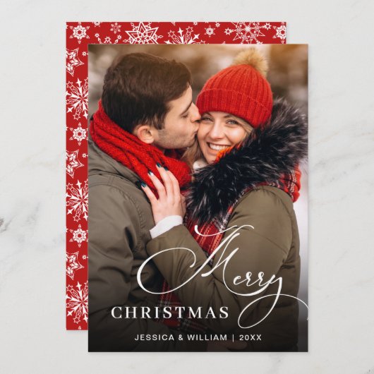 モダンなクリスマス　フォト　グリーティング シーズンカード (正面/裏面)