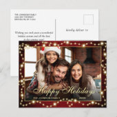 モダンなクリスマス フォト ホリデー グリーティング ポストカード (正面/裏面)