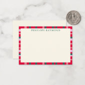 モダンなクリスマス プライド 赤と緑の個人名入れ ノートカード (正面/裏面インサイチュ)