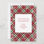 モダンなクリスマス プレイド フォト シーズンカード (裏面)