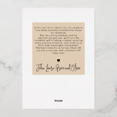 モダンなクリスマス　ミニマル　1枚の写真のエレガントなデザイン 箔シーズンカード (裏面)