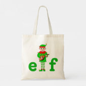 モダンなクリスマス ミュージカルエルフ トートバッグ (裏面)