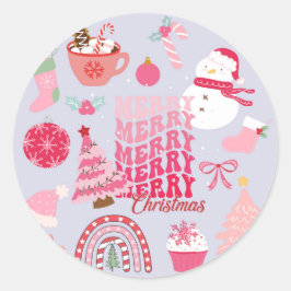 モダンなクリスマス ラウンドシール