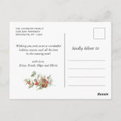 モダンなクリスマス　ラスティック　3枚の写真を使ったグリーティングカード ポストカード (裏面)