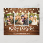 モダンなクリスマス　ラスティック　3枚の写真を使ったグリーティングカード ポストカード (正面)