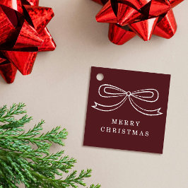 モダンなクリスマス リボンのホリデー ギフトタグ フェイバータグ
